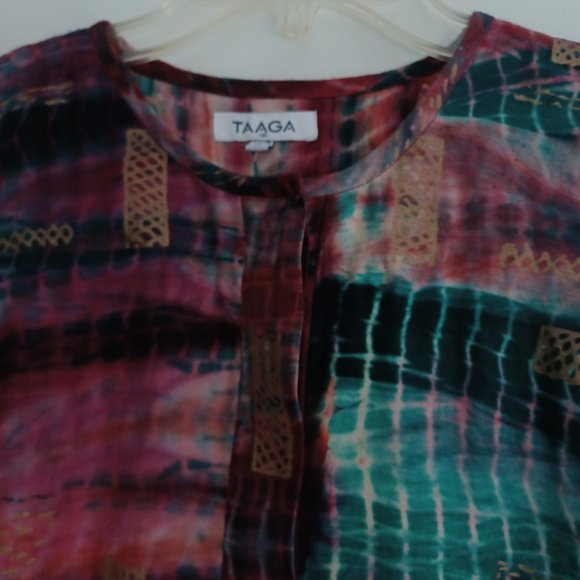 SOLD! - Aarong TAAGA Batik Rich ColorsTop, Sz M - Picture 8 of 9